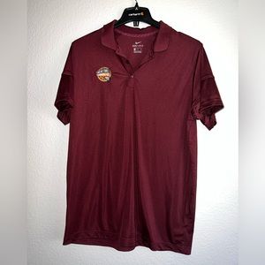 Nike Basketball Hall of Fame Logo Dri Fit Polo Shirt Mens XL Maroon
